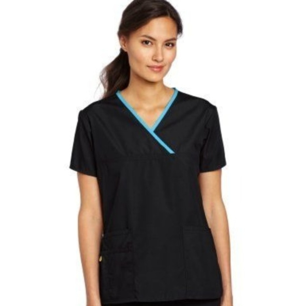NWT WonderWink Scrub 5 Pocket Y-Neck Top XXS